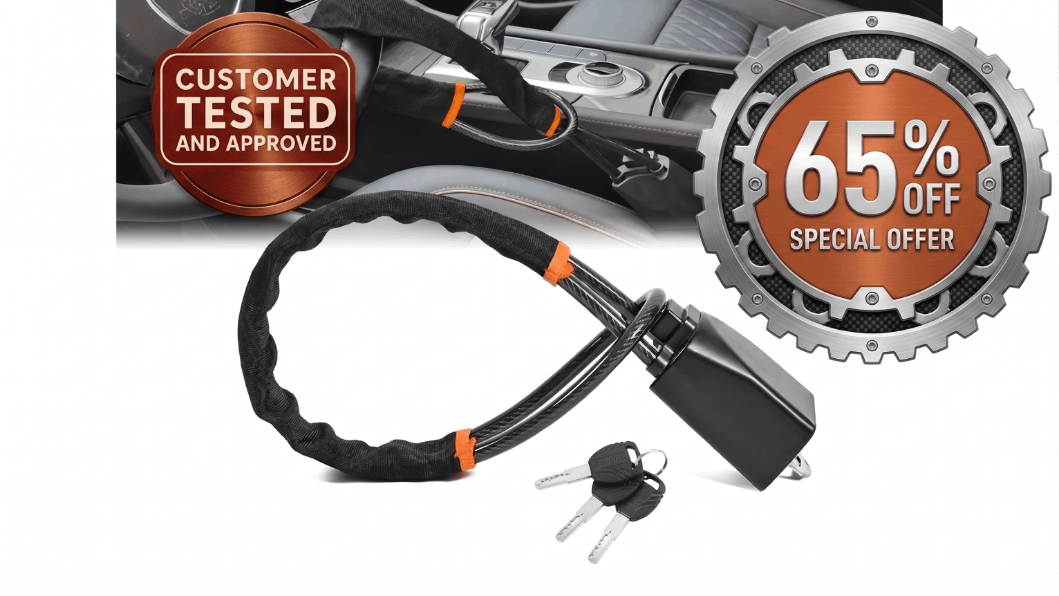 VigiLock product image and 65% discount flag